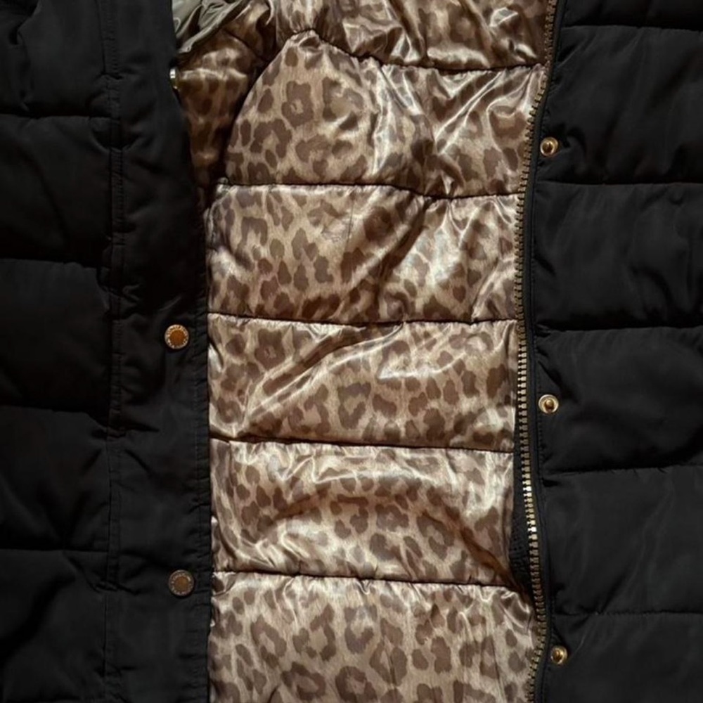 Calvin Klein Black Quilted Long Coat with Zip Pockets - Picture 9 of 9